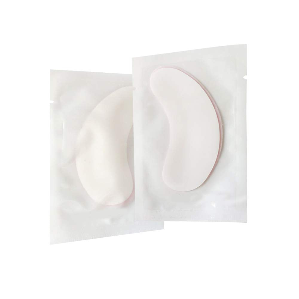 100 Pairs Set Under Eye Pads Disposable Eye Gel Patches for Eyelash Extensions Tool Kit, Pink Film