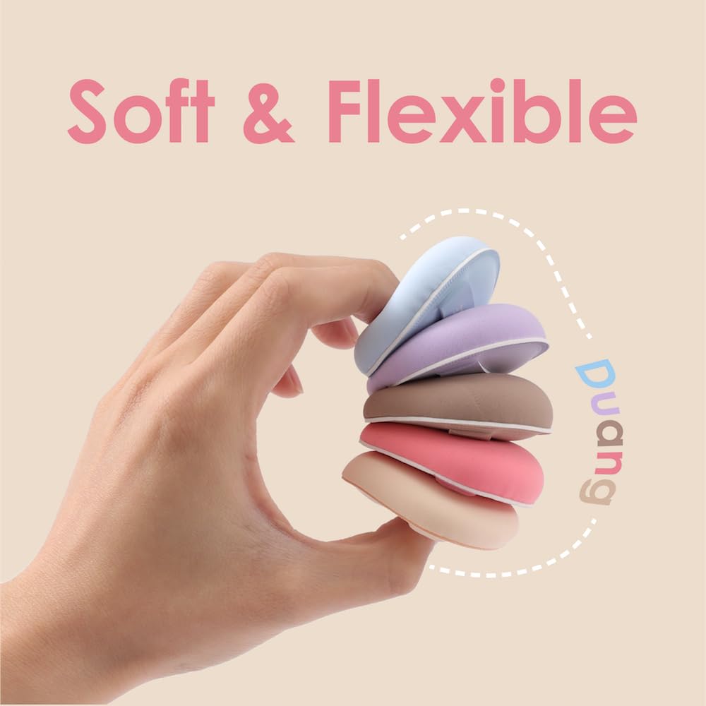 4Pcs Makeup Sponge Puff Latex-free Soft Beauty Sponge Perfect for Liquid Foundation Concealer Cream Powder, High-density and Flexible Blender Sponge, 4 Color Pack Blue Purple Pink Beige