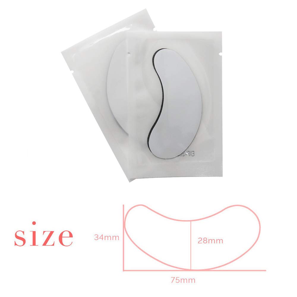 100 Pairs Set Under Eye Pads Disposable Eye Gel Patches for Eyelash Extensions Tool Kit, Black Film