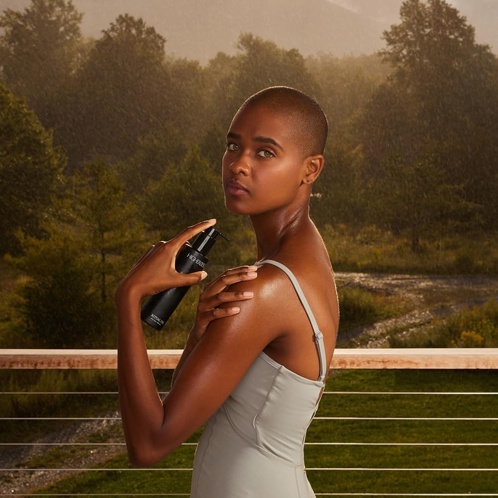 HigherDOSE Ritual Oil - Ayurvedic Daily Nourishing Body Oil for Dry Skin - Moisturizing Body Oil Enriched with Sea Buckthorn & Essential Oils to Deliver Nourished, Toned & Glowing Skin (5 Fl Oz)