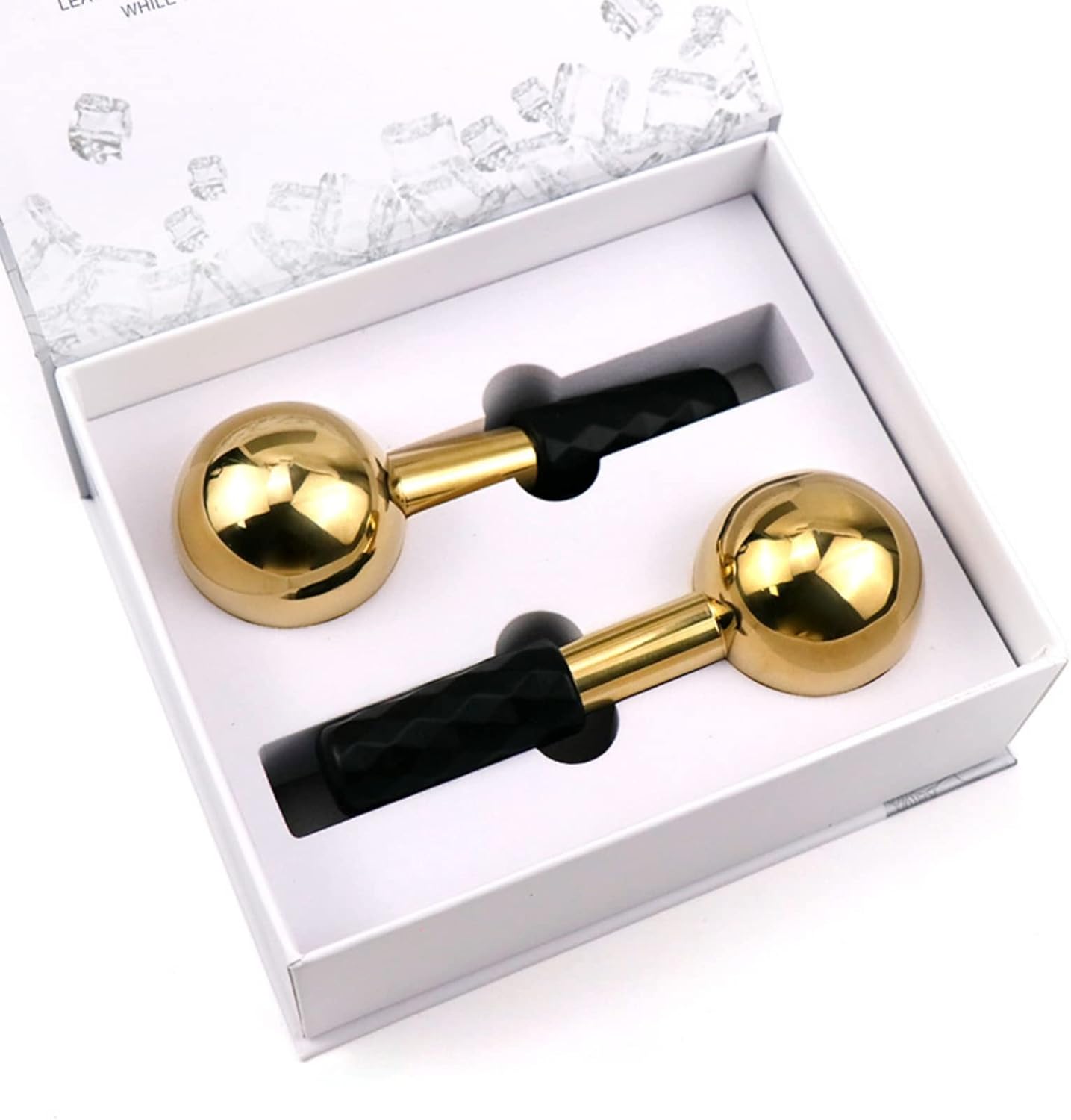 Globes for Facials, Cooling Roller for Face, Cryo Sticks Massager for Face Neck & Eyes, Cold Roller Skin Care for face Puffiness, Dark Circles, Wrinkles, Collagen Production (Gold)