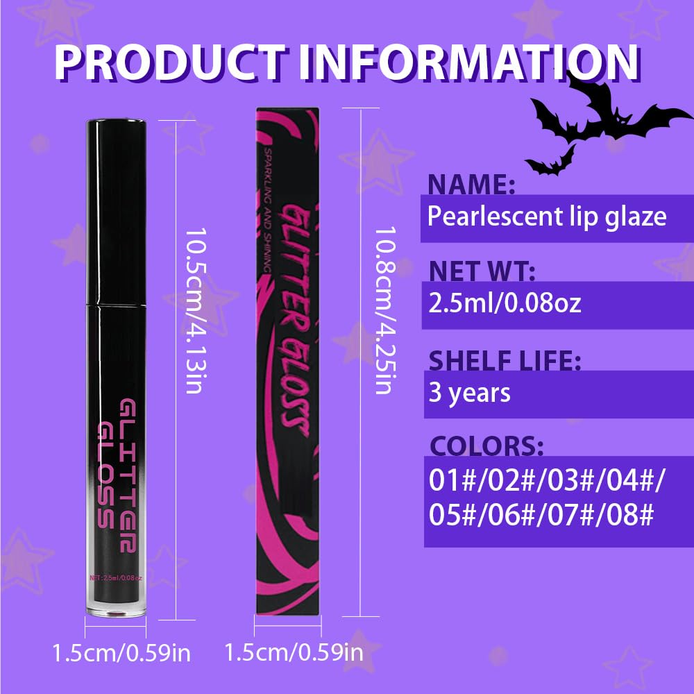 Gray Black Metallic Lipstick for Women,Glitter Sparkling Liquid Lipstick,Long Lasting Waterproof Lightweight Comfortable Non-Drying Bold Dark Lip Gloss for Gothic Stage Makeup,Vegan