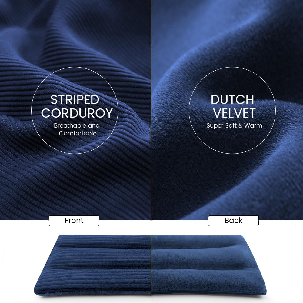 Microwave Heating Pad 6 x 12 Small Heating Pad Microwave, Microwave Bean Bag Heating Pad for Neck and Shoulders, Moist Heat Pack Pillow Warm Compress for Knee, Muscles, Joints, Wrist (Dark Blue)