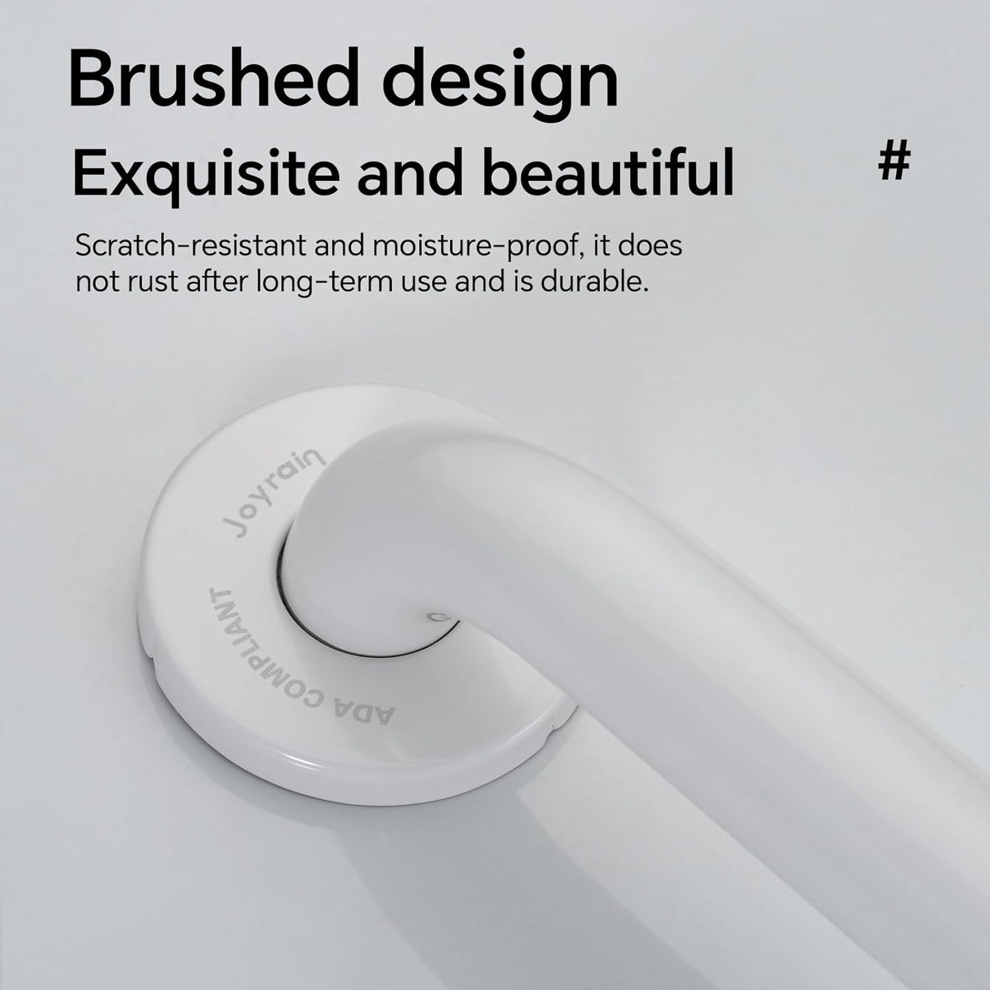 Joyrain 16-inch Bathroom Safety Grab Bar - 500lb Weight Capacity ADA Certified Anti-Slip Handle for Shower/Tub/Toilet, Elderly & Disabled Assist (White, 16 inch)