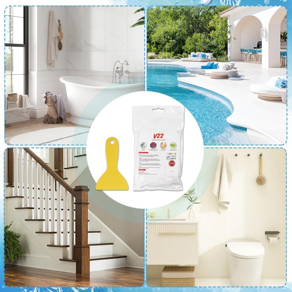 21PCS Non Slip Bathtub Stickers, Large Sea Submarine Creature Adhesive Kids Anti Slip Decal Treads for Shower and Bath Tub with Premium Scraper