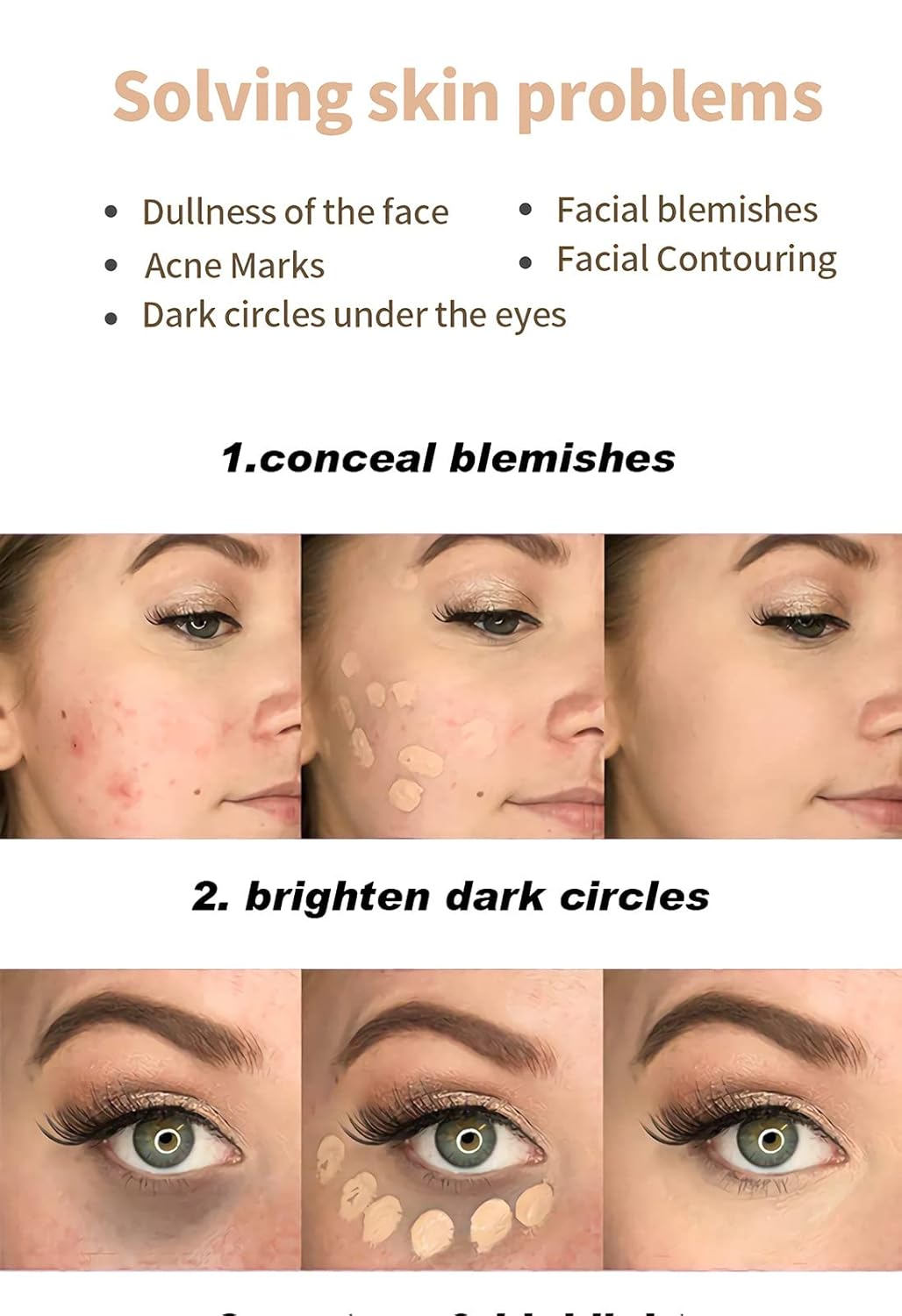 12 Color Correcting Concealer Palette, Cream Color Corrector Contour Makeup Palette,Contouring Foundation Highlighting Concealer Palette for Conceals Dark Circles, Redness, Acne, Blemish