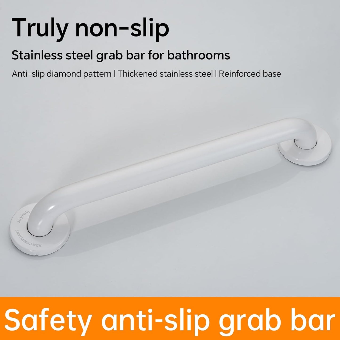 Joyrain 16-inch Bathroom Safety Grab Bar - 500lb Weight Capacity ADA Certified Anti-Slip Handle for Shower/Tub/Toilet, Elderly & Disabled Assist (White, 36 inch)