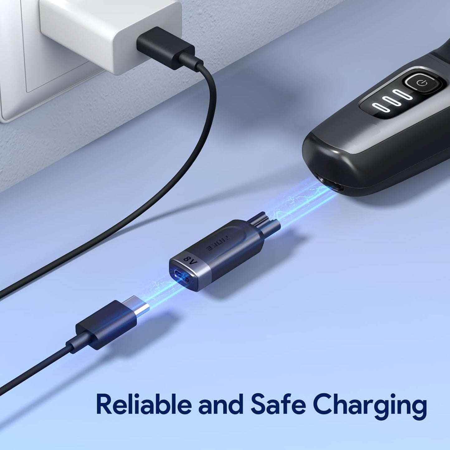 15V HQ8505 Type-C Shaver Adapter Charging Converter for Philips Norelco 7700/7500/7400 3500/5300 Series, OneBlade QP6520 QP6530 QP6510, USB-C Shaver Charger Converter without Charger Cord (1 PC)