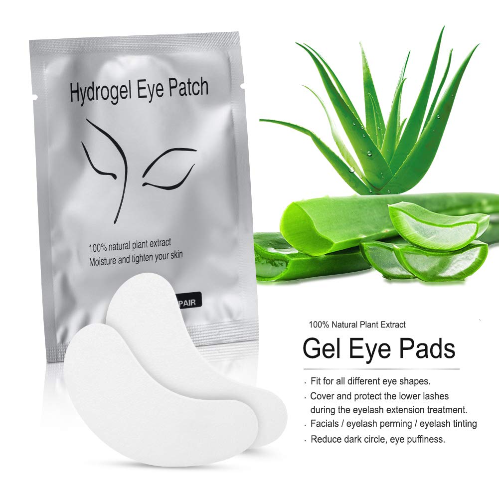 100 Pairs Under Eye Pads, Eyelash Extension 100% Natural Hydrogel Patch Lash Gel Pad for Extensions supplies, Beauty Makeup Mask Kit