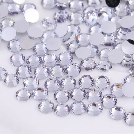 1000 Pieces SS20 5mm Flatback Rhinestones Clear Glass Round Gems Crystals for Nail Art DIY Crafts Clothes Shoes Bags (White)