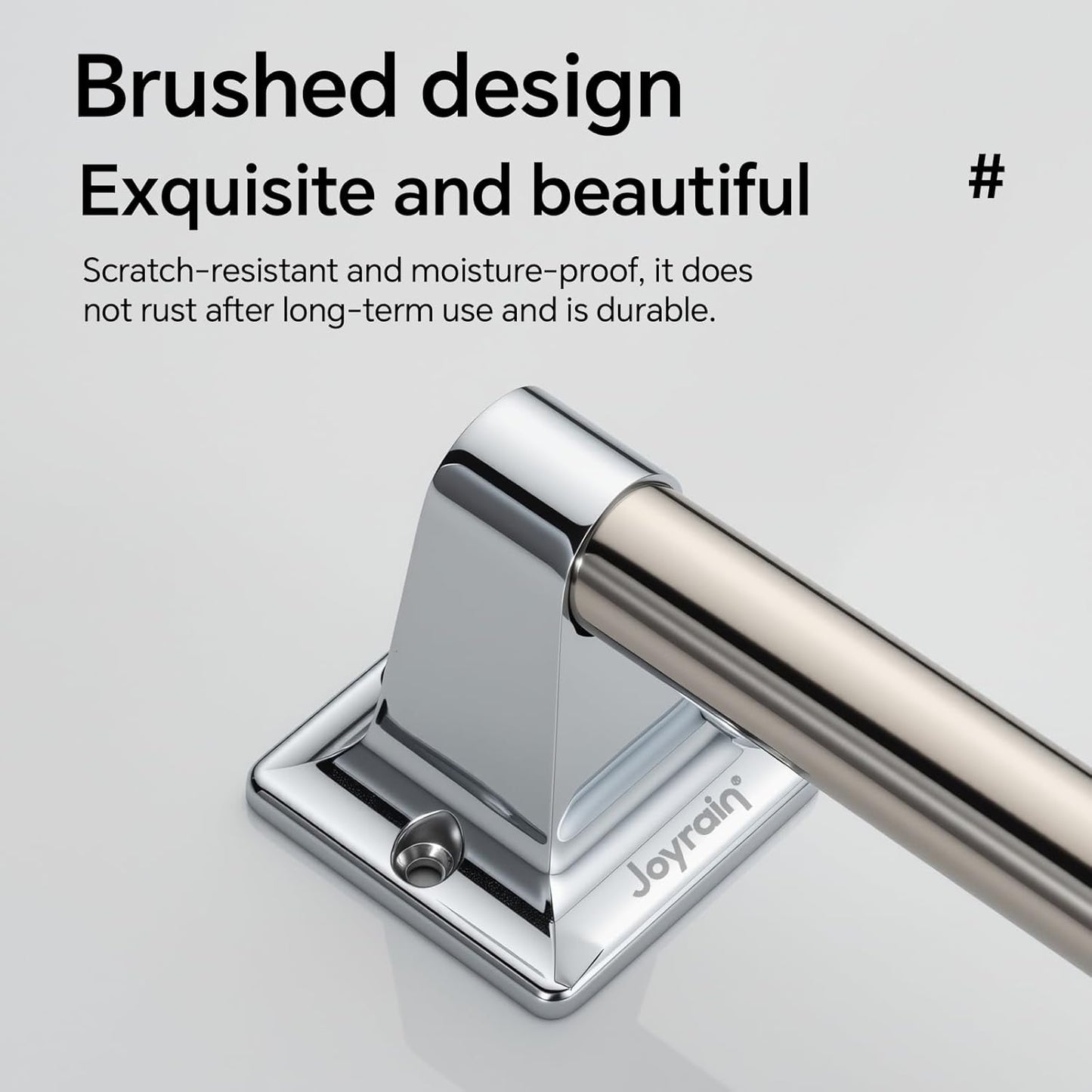 Joyrain Stainless Steel Bathroom Grab Bar for Elderly - Safety Rail & Towel Rack Dual Function, 9/16/24 Inch Anti-Slip Handle for Shower/Toilet/Tub (Chrome, 9 inch)