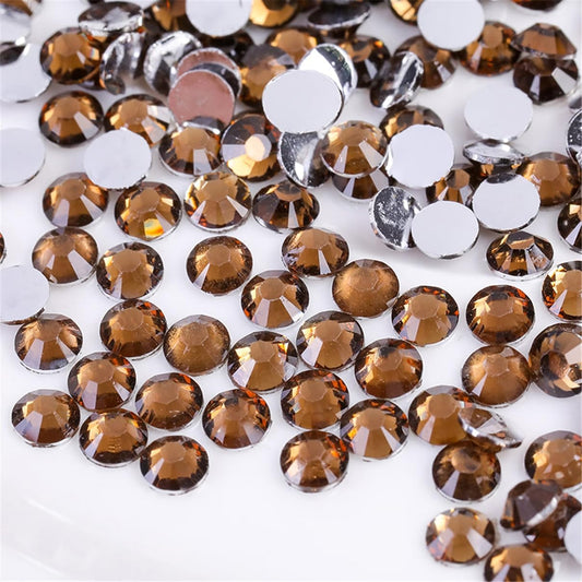 1000 Pieces SS20 5mm Flatback Rhinestones Clear Glass Round Gems Crystals for Nail Art DIY Crafts Clothes Shoes Bags (Dark Coffee)
