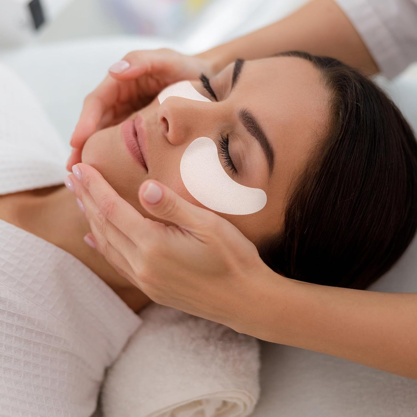 1000pcs Disposable Eye Mask Paper Patches, Non Woven Eye Care Patches, Cotton Paper Facial Eye Pads Spa, DIY Clear Eye Mask Paper Beauty Sheets for Makeup Removal