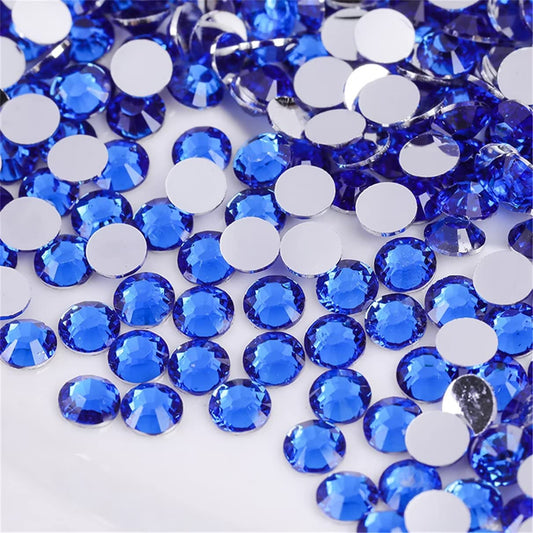 1000 Pieces SS20 5mm Flatback Rhinestones Clear Glass Round Gems Crystals for Nail Art DIY Crafts Clothes Shoes Bags (Sapphire)