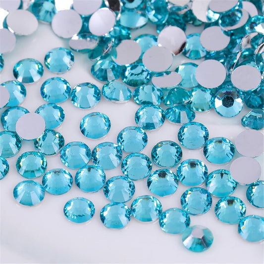 1000 Pieces SS20 5mm Flatback Rhinestones Clear Glass Round Gems Crystals for Nail Art DIY Crafts Clothes Shoes Bags (Crystal Blue)