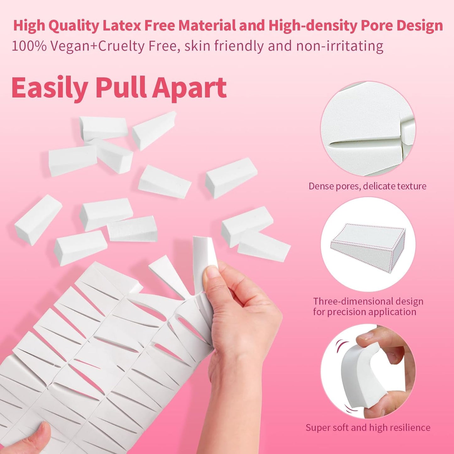 108 Pcs New Makeup Sponges Wedges for Face Foundation, Latex-Free Triangle Cosmetic Make Up Sponge for Flawless Application and Blending, Beauty Blender for All Skin Types with Two Pouches