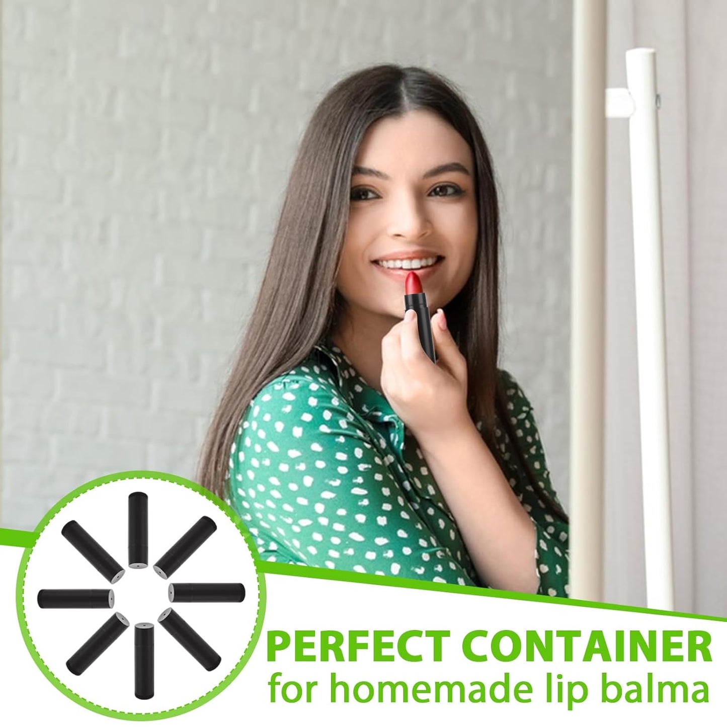 150 Pack Empty Lip Balm Tubes, 5ml/5g Plastic Lipsticks Filling Containers with Filling Tray and Spatula, Lip Balm Tube with Caps for Women Girl DIY Handmade Chapstick, Lipsticks, Black