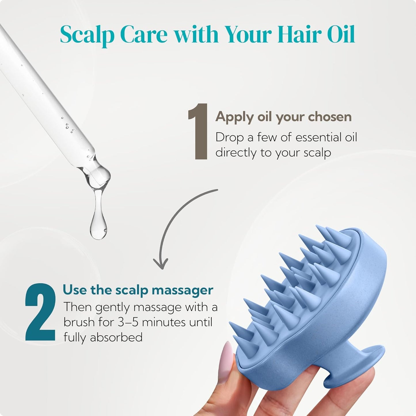 HEETA Scalp Massager 2 Pack for Hair Growth, Soft Silicone Bristles to Remove Dandruff and Relieve Itching, Scalp Scrubber for Hair Care Relax, Shampoo Brush for Wet Dry Use Blue & Beige