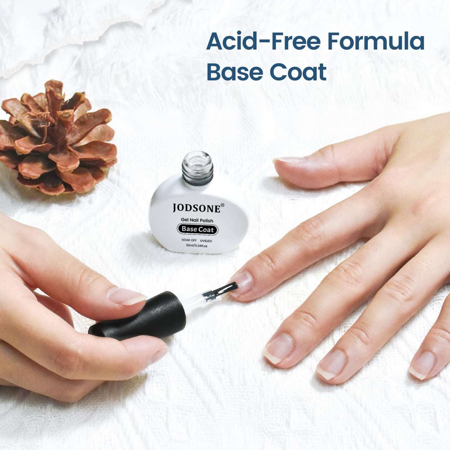 JODSONE 10ml Base Coat Gel Nail Polish Glossy Durable Gel Soak Off Clear No Wipe Nail Salon and DIY Home Need U V Lamp Curing