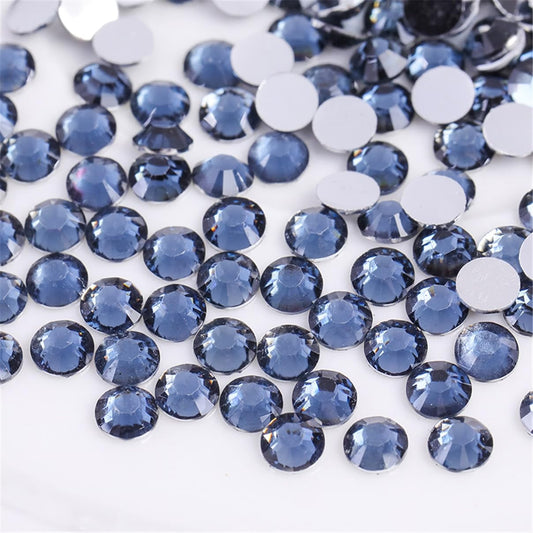 1000 Pieces SS20 5mm Flatback Rhinestones Clear Glass Round Gems Crystals for Nail Art DIY Crafts Clothes Shoes Bags (Dark Grey)