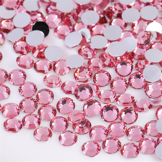 1000 Pieces SS20 5mm Flatback Rhinestones Clear Glass Round Gems Crystals for Nail Art DIY Crafts Clothes Shoes Bags (Pink)