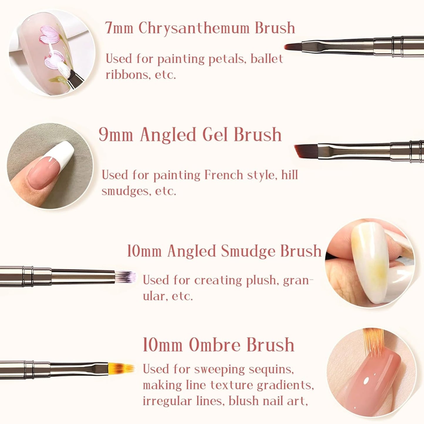 12pcs Nail Art Brushes, Nail Art Design Pen Painting Tools Professional Flower Brush Drawing Extension Gel Brush Liner Brush Ombre Painting Brush Carved Brush For Nail Art Design