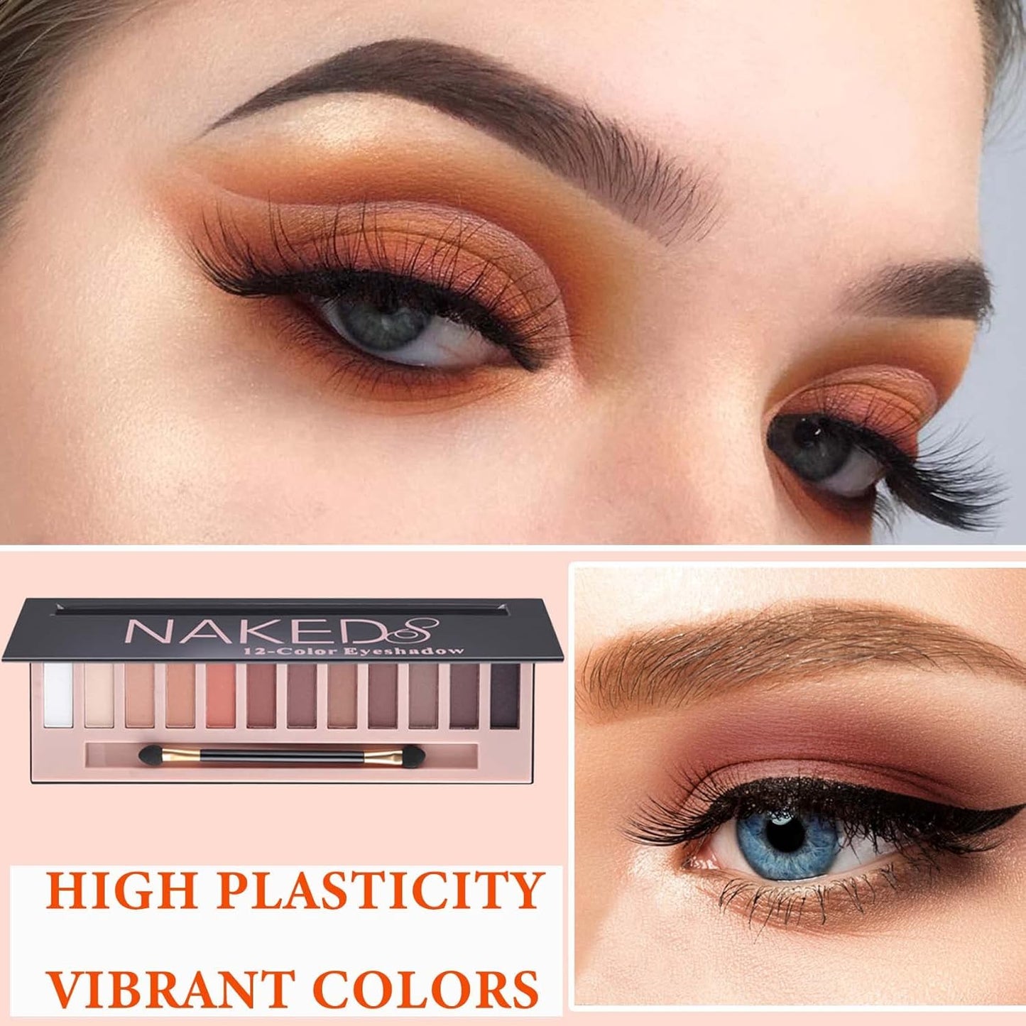 12 Color Naked Eyeshadow Palette,Matte Earth Color Eyeshadow,Natural Nude Eyeshadow Palette,Professional Waterproof and Smudge Proof Eye Shadow Palette Kit,Eye Makeup Set for Women(A)