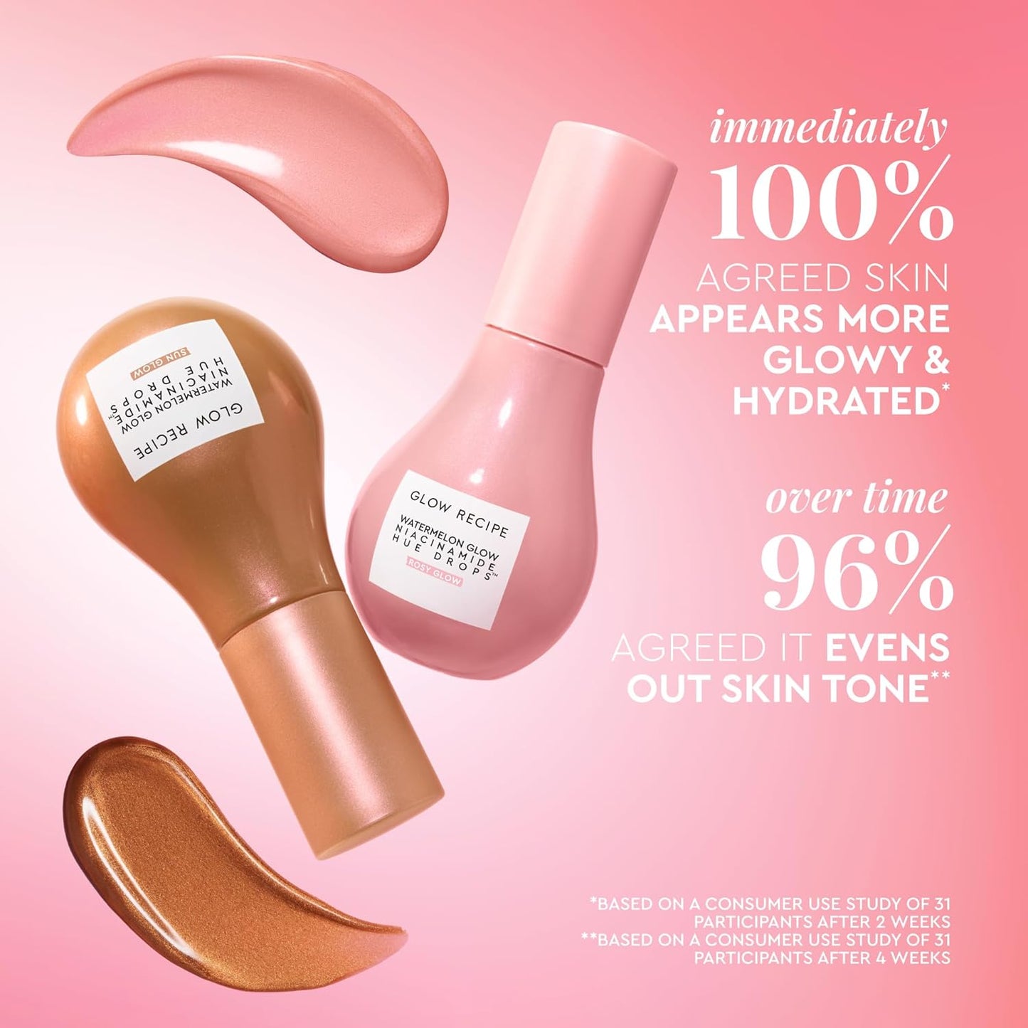 Glow Recipe Hue Drops Tinted Face Serum - Illuminating Glow Drops to Brighten & Hydrate - Skincare Makeup Primer & Liquid Highlighter to Blur Pores for a Radiant, Even Skin Tone - Rosy Glow (40ml)