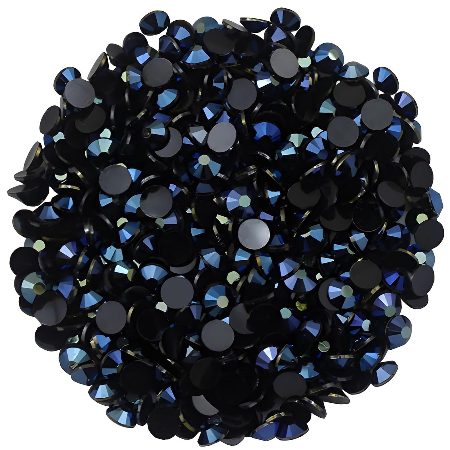 1440 Pcs SS20 5mm Flatback Rhinestones for Nails Art Crafts Glitter Round Shine Gems AB Crystals DIY Clothes Shoes (Black-Bottom Ink-Blue AB)