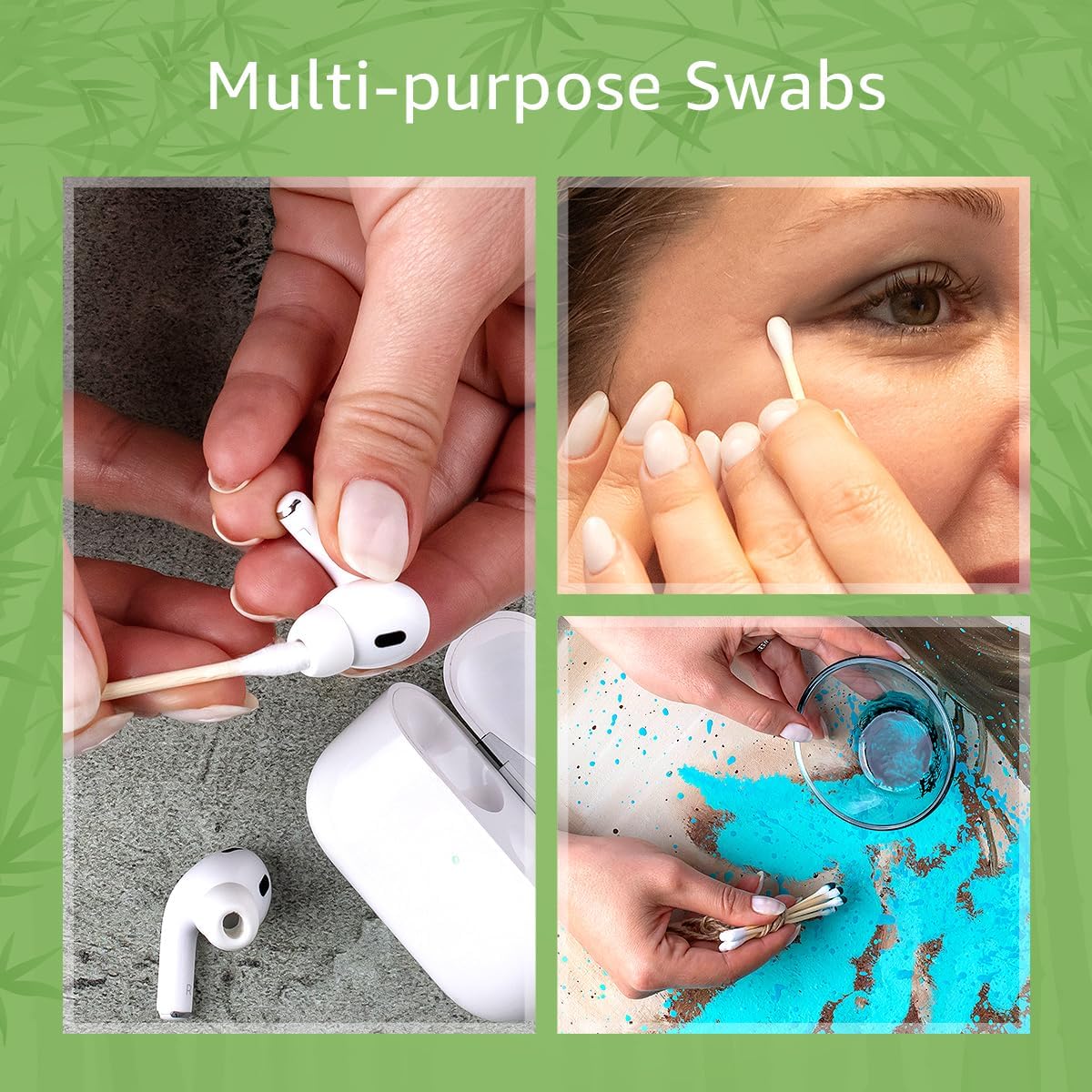 100% Bamboo Ear Swabs Cotton (500-Pack) | Biodegradable Double Tipped Bamboo Ear Cleaner | Eco Friendly Beauty & Personal Care | FSC Certified & Hypoallergenic | Suitable for All Ages & Pets