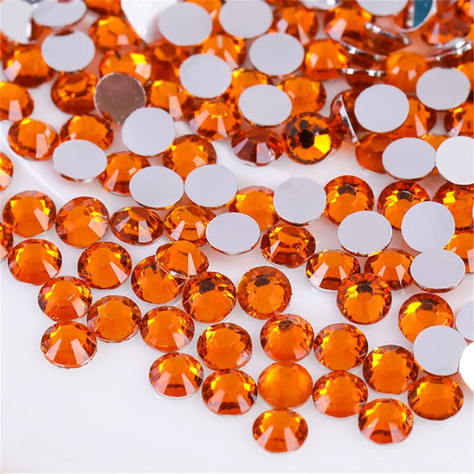1000 Pieces SS20 5mm Flatback Rhinestones Clear Glass Round Gems Crystals for Nail Art DIY Crafts Clothes Shoes Bags (Orange)