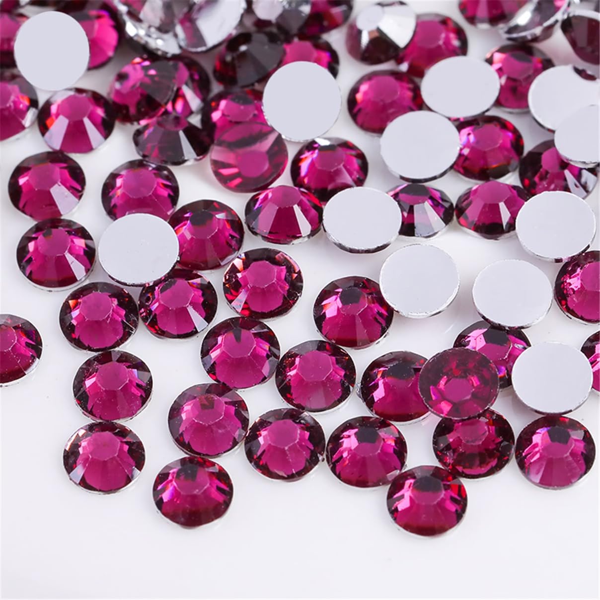 1000 Pieces SS20 5mm Flatback Rhinestones Clear Glass Round Gems Crystals for Nail Art DIY Crafts Clothes Shoes Bags (Grape Purple)