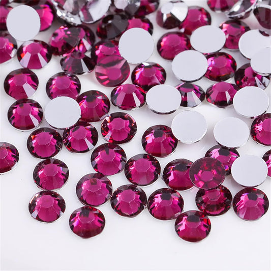 1000 Pieces SS20 5mm Flatback Rhinestones Clear Glass Round Gems Crystals for Nail Art DIY Crafts Clothes Shoes Bags (Grape Purple)