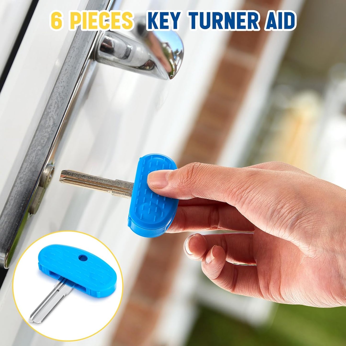 6 Pack Easier to Grip Key Turner Aid Bright Aid Key Turners for Arthritis Reumatoide Disability Parkinson Colorful Turner for Weak or Elderly Hands Daily Door Lock Bulk
