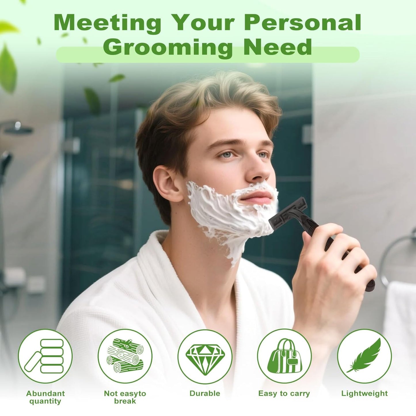 Disposable Twin Blade Razors in Bulk, Individually Wrapped - Clear Safety Cap, For Homeless, Hotel, Airbnb, Travel (pack of 100,black)