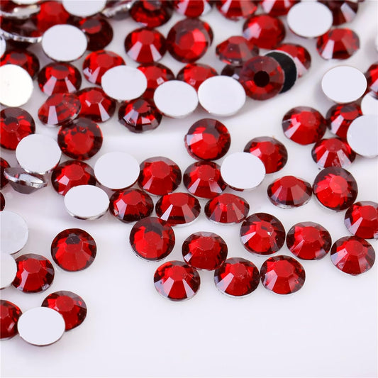 1000 Pieces SS20 5mm Flatback Rhinestones Clear Glass Round Gems Crystals for Nail Art DIY Crafts Clothes Shoes Bags (Dark Red)