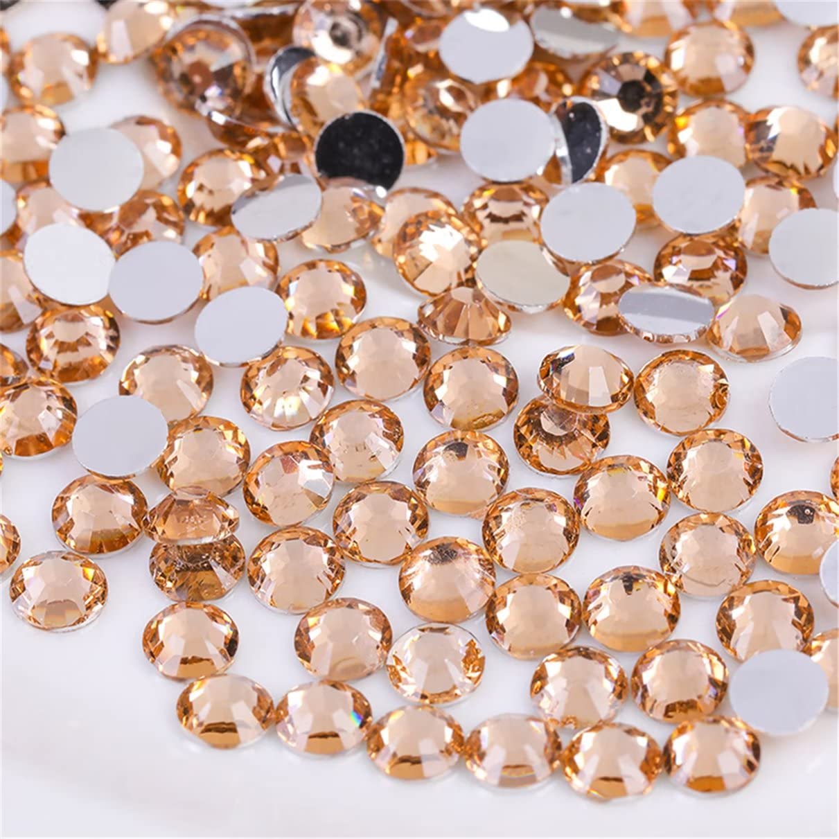 1000 Pieces SS20 5mm Flatback Rhinestones Clear Glass Round Gems Crystals for Nail Art DIY Crafts Clothes Shoes Bags (Champagne)