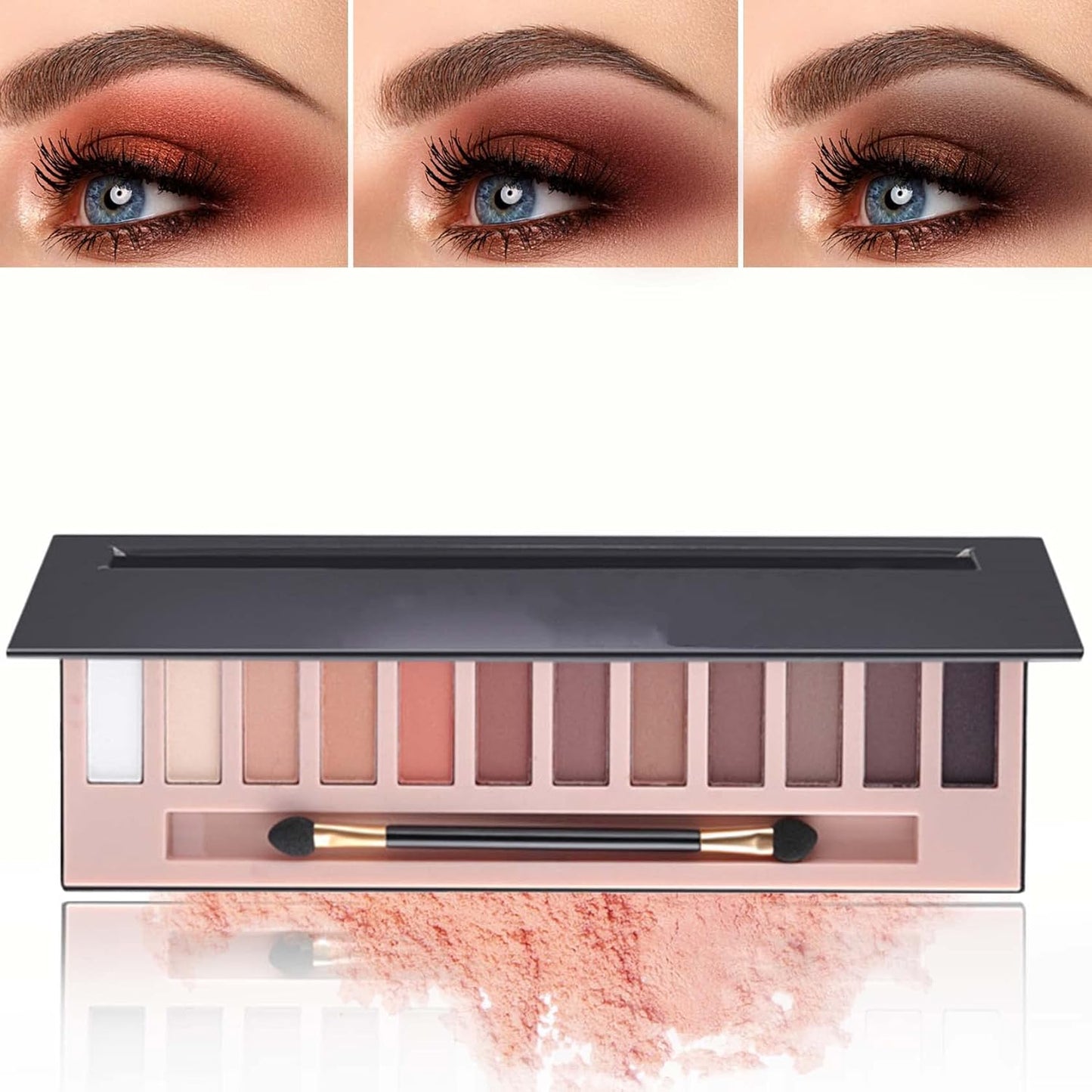 12 Color Naked Eyeshadow Palette,Matte Earth Color Eyeshadow,Natural Nude Eyeshadow Palette,Professional Waterproof and Smudge Proof Eye Shadow Palette Kit,Eye Makeup Set for Women(A)