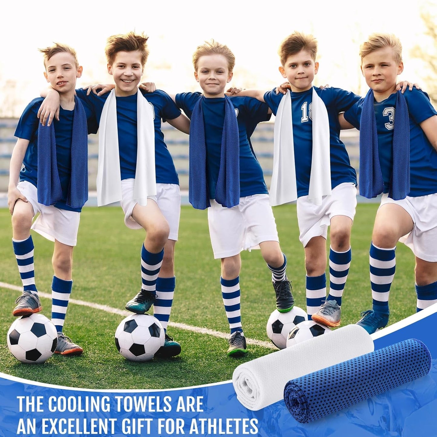 Hosuly 30 Pack Cooling Towels, 40"x12" Ice Breathable Soft Chilly Sweat Rag Microfiber Workout Rags for Gym Cooling Towels for Neck and Face for Yoga Golf Sport Running