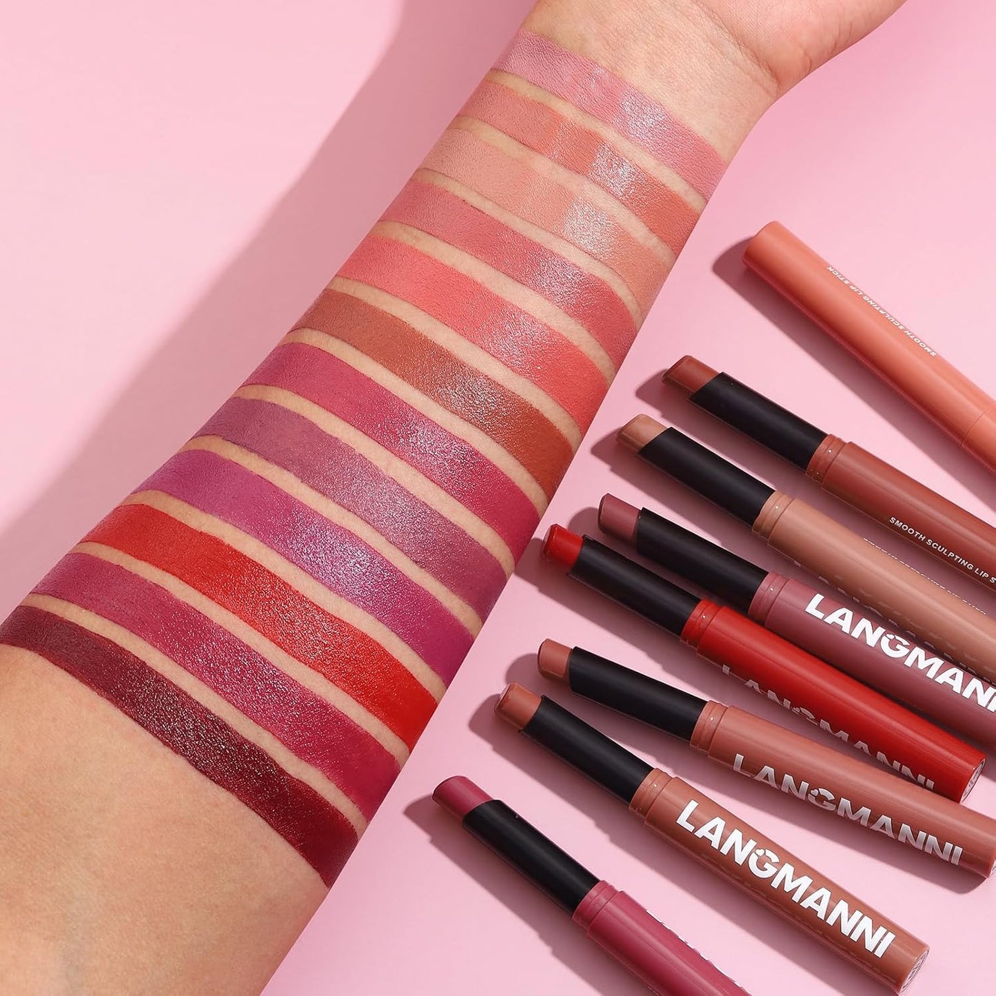 Jolilab 3Pcs Velvet Matte Lipstick Nude Matte Soft Dark Color Stick High Pigmented Long-Lasting Waterproof Lip Stick Lip Balm Beauty Cosmetics Gift for Girls and Women(10#+11#+12#