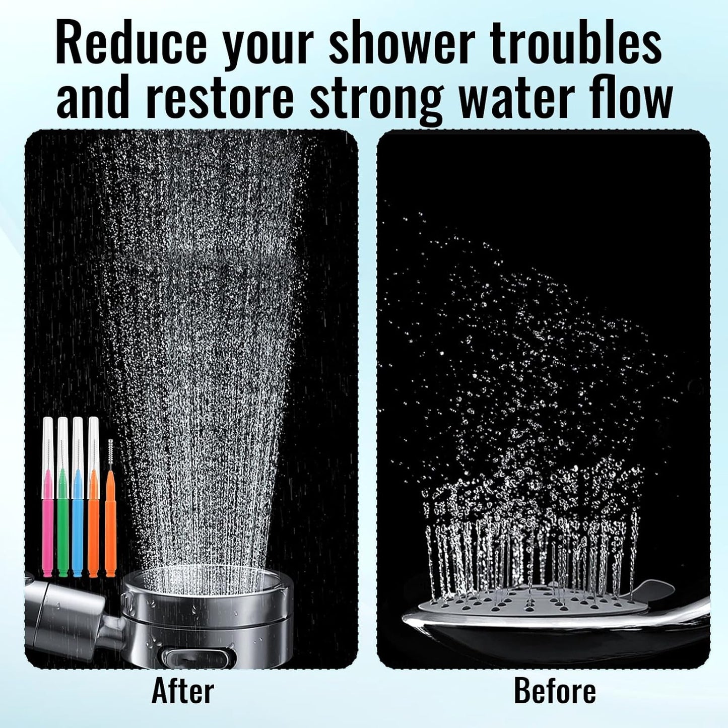 50pcs Shower Head Cleaning Brush, Denser Spiral Bristles Shower Head Cleaner Picks, Tiny Crevice Cleaning Brush for Small Holes, Nozzle Unclogger Pipe Cleaners Household Clean Tools Anti-Clogging