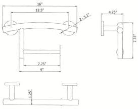 Grab Bar Mega Roll Toilet Paper Holder | ADA Compliant Shower Bar Made of 304 Stainless Steel | Grab Bars for Bathtubs and Showers (Matte Black)