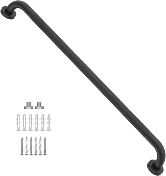 32 Inch Anti Slip Shower Grab Bar Oil Rubbed Black 1.25" Diameter,Munzong Bathroom Grab Bar, Knurled Bathroom Balance Bar,Safety Hand Rail Support Handicap Elderly Senior Assist Bath Handle