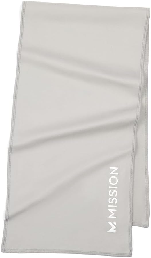 MISSION On-The-Go Cooling Towel - Soft, Lightweight Fabric - Cools Up to 2 Hours - UPF 50 Sun Protection - Machine Washable (Alloy)