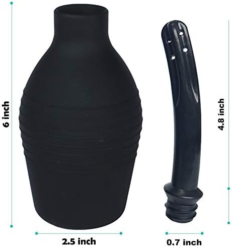 Abyclean Anal Douche Enema Bulb Kit Vaginal Douche Enema Cleaner for Women’s or Man’s Health (500ml Black)