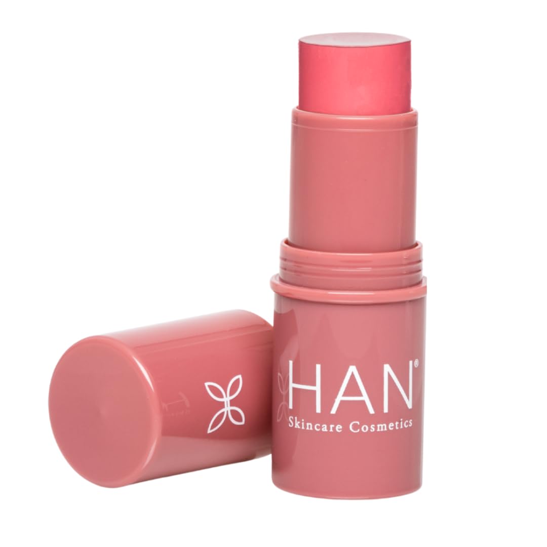 HAN Skincare Cosmetics Vegan, Cruelty-Free 3-in-1 Multistick for Cheeks, Lips, Eyes, Coral Hibiscus | Large