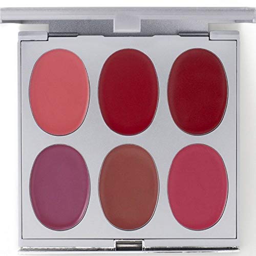 Jerome Alexander New Again Lipstick Palette & Retractable Brush, 6 Hot-Poured, Buildable & Blendable Smooth Matte Shades (Hot Colors)