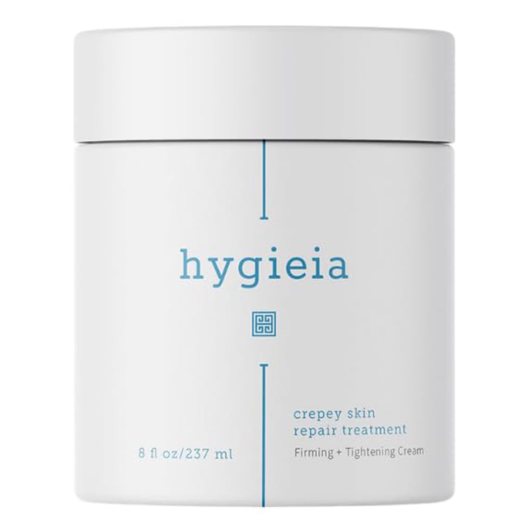 Hygieia + Crepey Skin Full Body Moisturizing & Firming Cream – Tighten & Smooth Crepey Skin - Anti-Aging Moisturizer with Hyaluronic Acid, AHAs & Natural Oils to Rejuvenate, Soften & Hydrate, 8oz