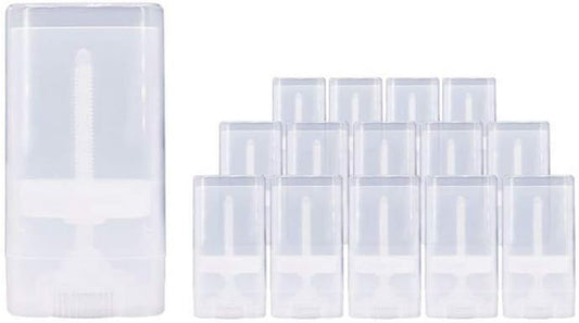 10PCS 15ml 0.5oz Clear Empty Plastic Oval DIY Lipstick Lip Balm Lip Gloss Tubes Deodorant Crayon Chapstick Tube Bottle Containers Oval Holder Case Pipe