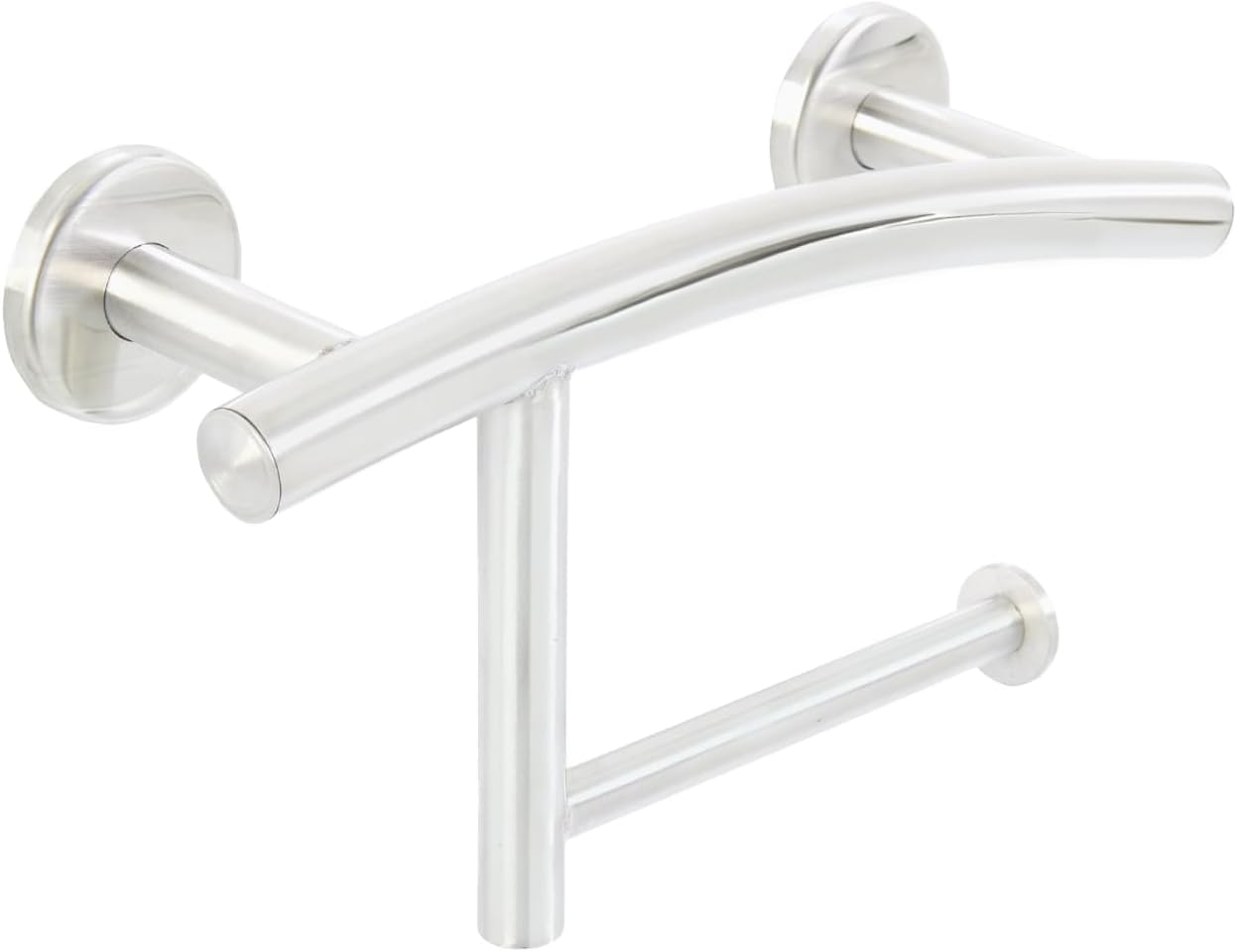 Grab Bar Mega Roll Toilet Paper Holder | ADA Compliant Shower Bar Made of 304 Stainless Steel | Grab Bars for Bathtubs and Showers (Polished Chrome)
